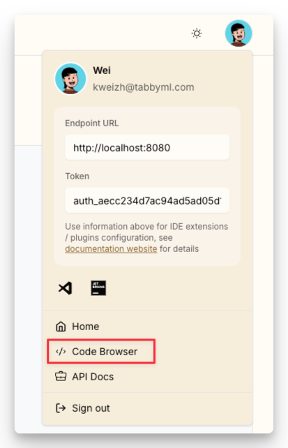 code browser entry